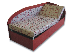 Jednolôžková posteľ (váľanda) 80 cm Krista (Tehlová 41 + Dodo 1008) (P)