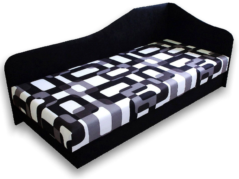 Jednolôžková posteľ (váľanda) 80 cm Lady 87 (čierna) (P) *výpredaj