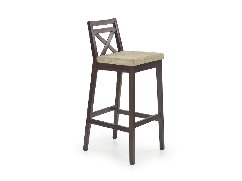 Barová stolička Borys (orech tmavý + béžová)