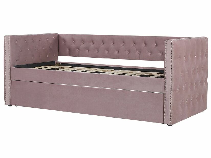 Rozkladacia posteľ 90 cm GENSA (ružová) (s roštom)