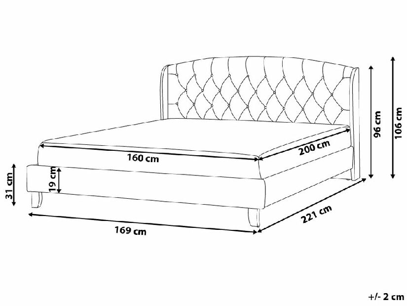 Manželská posteľ 160 cm BORD (s roštom) (béžová)