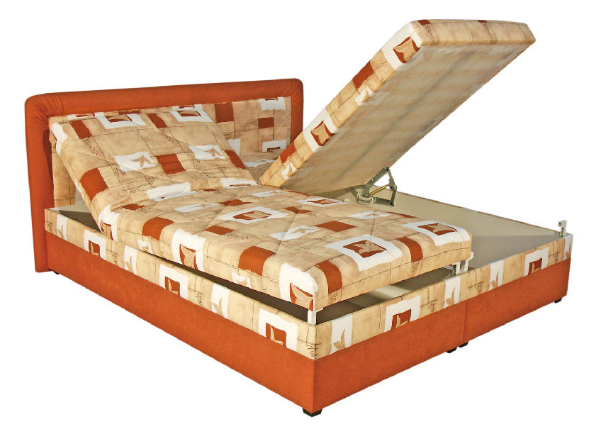 Manželská posteľ 180 cm Blanár Bologna tehlová (s roštami a matracmi)