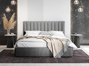 Manželská posteľ 140 cm Mirjan Norway (sivá) (s roštom a úl. priestorom)
