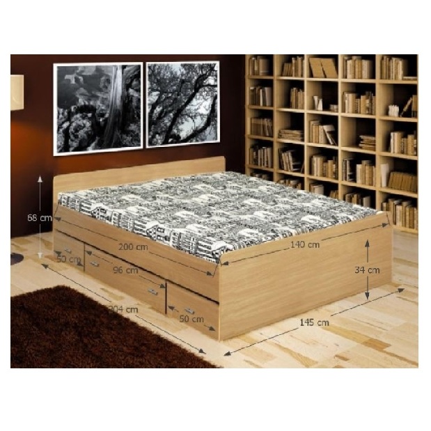 Manželská posteľ 140 cm Duet buk