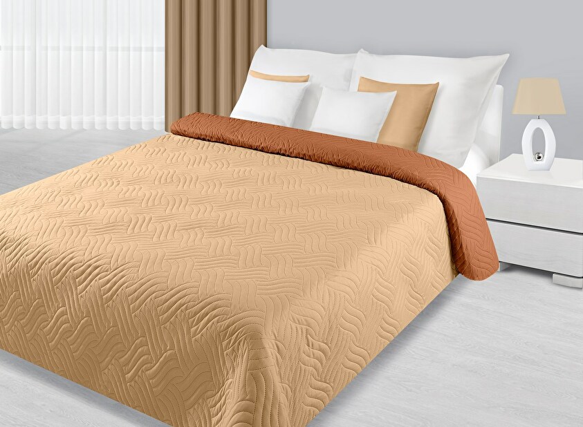 Prehoz na posteľ 260x230 cm Fala (oranžová)