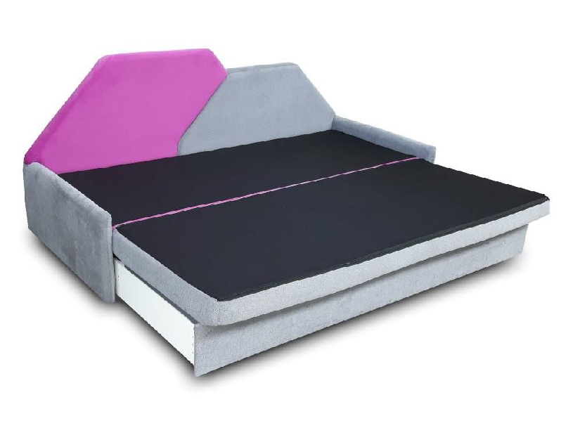 Jednolôžková posteľ (váľanda) 80 cm Maneg (sivá + ružová)