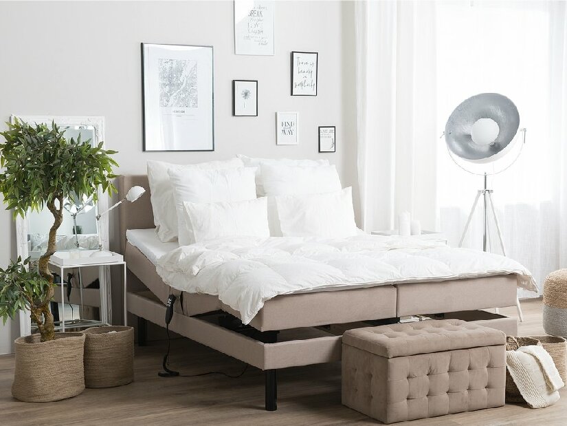 Manželská posteľ 160 cm ERLE (béžová)