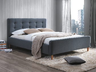 Manželská posteľ 160 cm Pricilla (sivá) (s roštom)