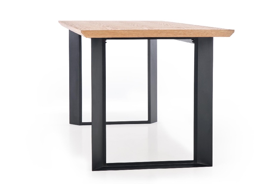 Jedálenský stôl Herius (dub prírodný + čierna) (pre 6 osôb)