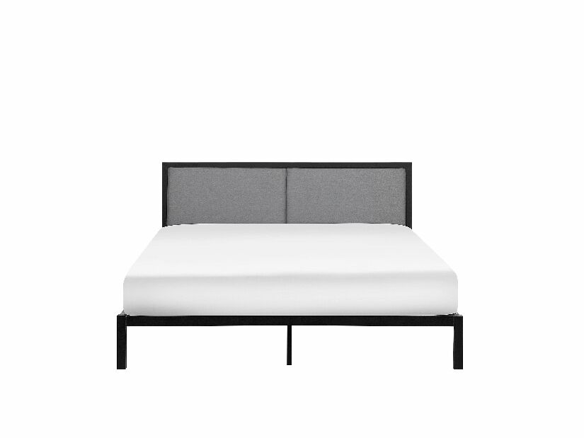 Manželská posteľ 160 cm CAMAR (kov) (čierna) (s LED osvetlením) (s roštom)