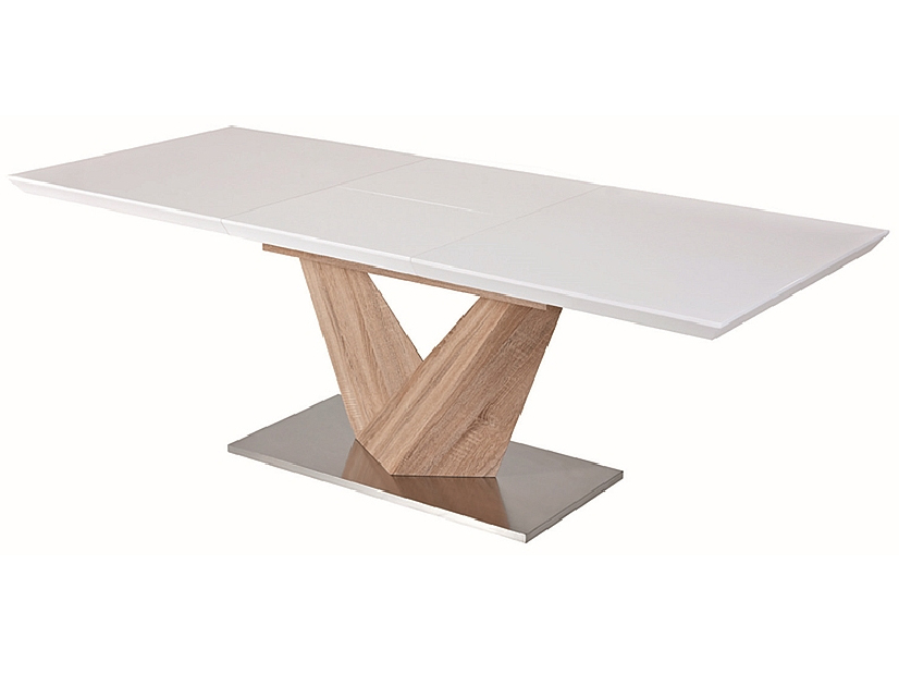 Rozkladací jedálenský stôl 140-200 cm Allegra (biela + dub) (pre 8 a viac osôb)