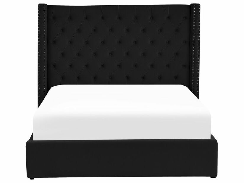 Manželská posteľ 160 cm Lubbka (čierna) (s roštom) (s úl. priestorom)