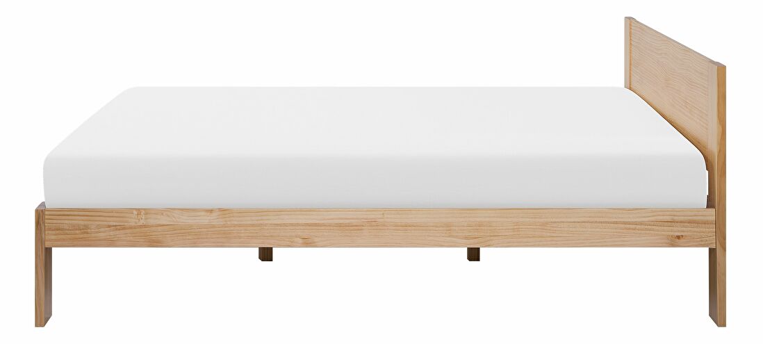 Manželská posteľ 160 cm NANTERRE (s roštom) (svetlé drevo)
