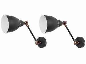 Set 2 ks. nástenných lámp MISSOURI (kov) (čierna)