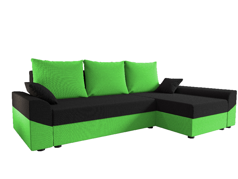 Rohová sedacia súprava Dusk L (zelená + čierna) (P)