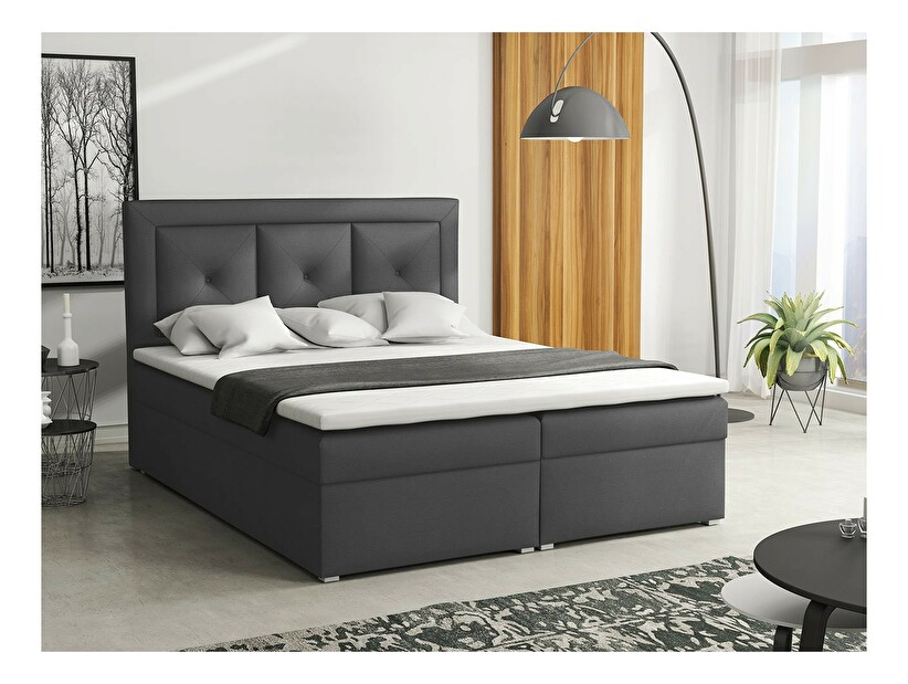 Kontinentálna posteľ 180x200 cm Koay Plus Box (sivá) *výpredaj