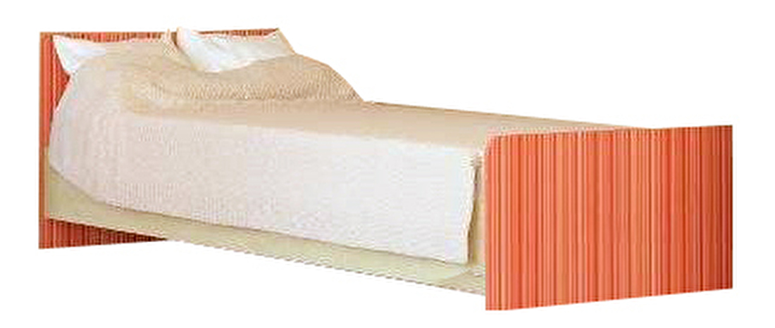 Jednolôžková posteľ 90 cm Simba rainbow oranžová (s roštom)