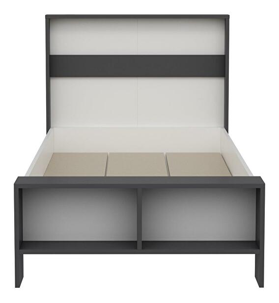Jednolôžková posteľ 90 cm Live (antracit + biela)