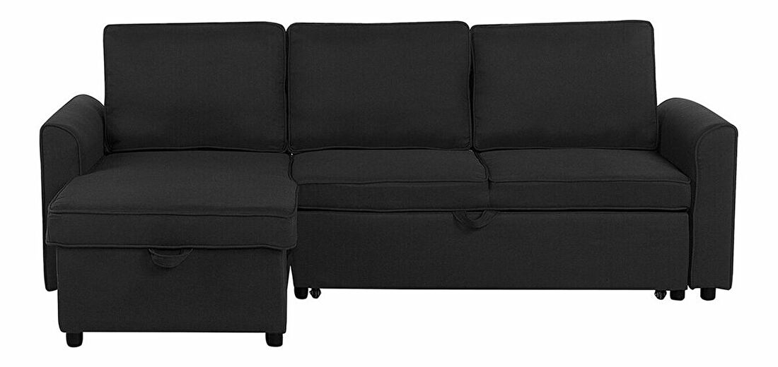 Rohová sedačka Narpes (čierna) (s úl. priestorom) (L)
