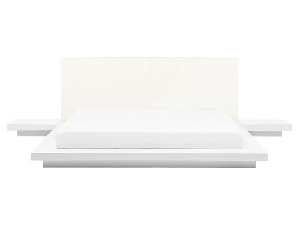 Manželská vodná posteľ 160 cm Zendaya (biela) (s matracom)