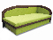 Jednolôžková posteľ (váľanda) 90 cm Melvin (Devon 001 zelená + Devon 009 hnedá) (P)