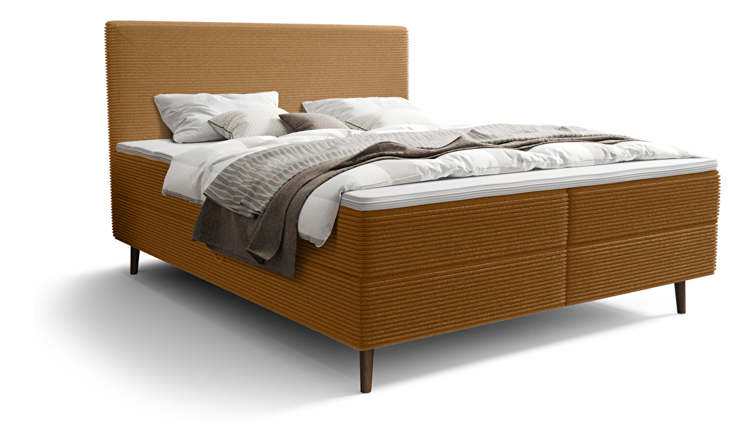 Manželská posteľ 200 cm Napoli Comfort (karamelová) (s roštom, s úl. priestorom)