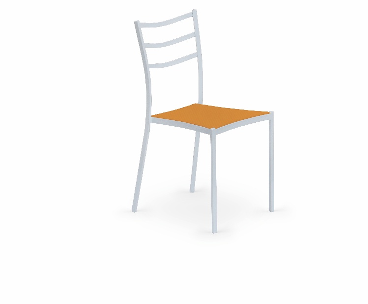 Jedálenská stolička K 159 biela + pomarančová *bazár
