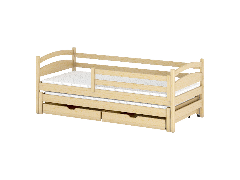 Detská posteľ 90 x 190 cm Tiana (s roštom a úl. priestorom) (borovica)