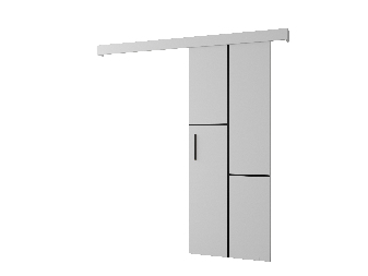 Posuvné dvere 90 cm Sharlene VII (biela matná + biela matná + čierna)
