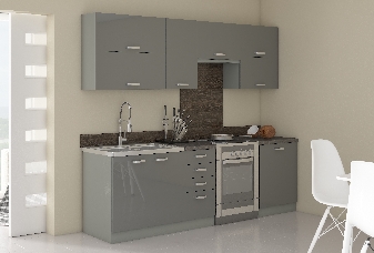 Kuchyňa Gonir 240 cm (sivá)