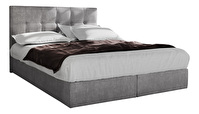 Manželská posteľ  Boxspring 160 cm Porto (sivá) (s matracom a úložným priestorom)