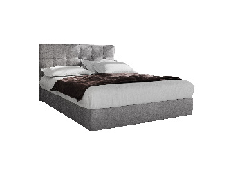 Manželská posteľ  Boxspring 140 cm Porto (sivá) (s matracom a úložným priestorom) *výpredaj