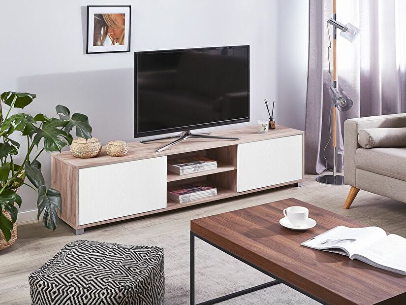 TV stolík/skrinka Leeton (svetlé drevo)