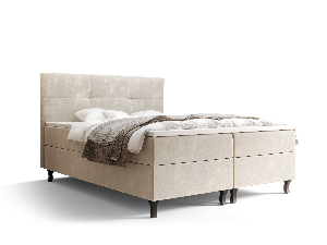 Manželská posteľ Boxspring 180 cm Lumba Comfort (béžová) (s matracom a úložným priestorom)