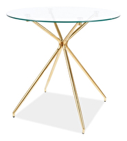 Jedálenský stôl Anastasia (sklo + zlatá) (pre 4 osoby)