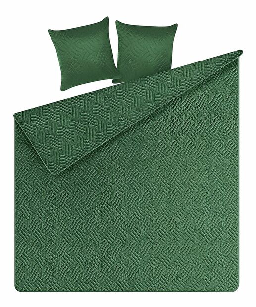 Súprava prehozu na posteľ a 2 vankúšov 160 x 220 cm Bent (zelená)