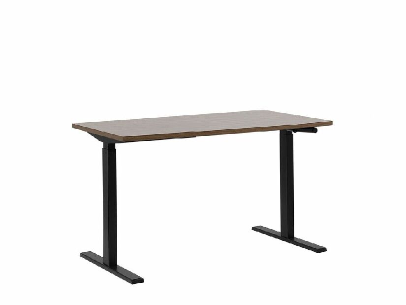 Písací stôl UPPER II (130 x 72 cm) (MDF) (tmavé drevo) (manuálne nastaviteľný)