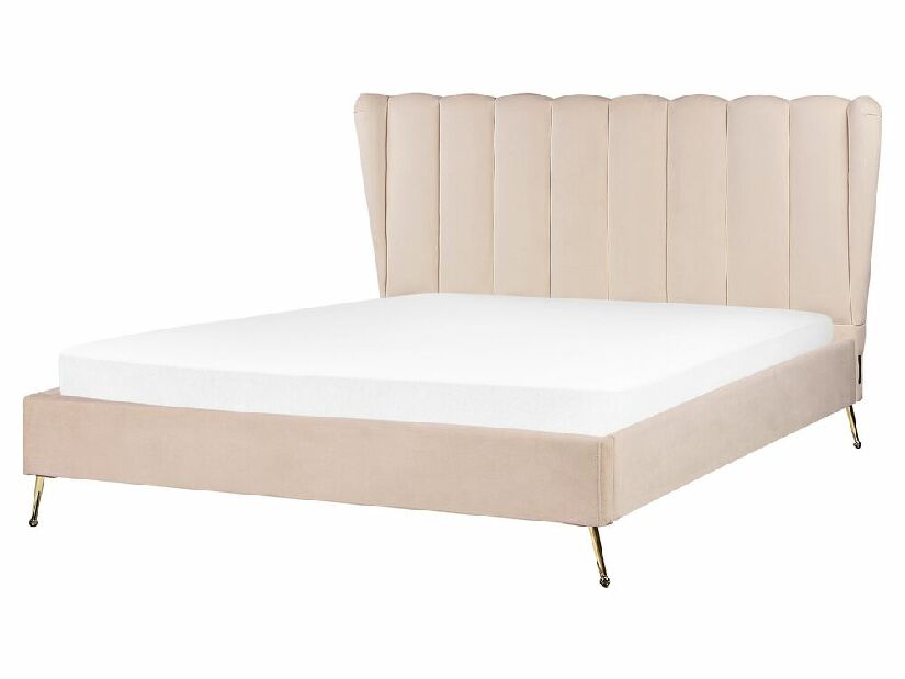 Manželská posteľ 160 cm Mirabell (béžová) (s roštom) (s USB portom)