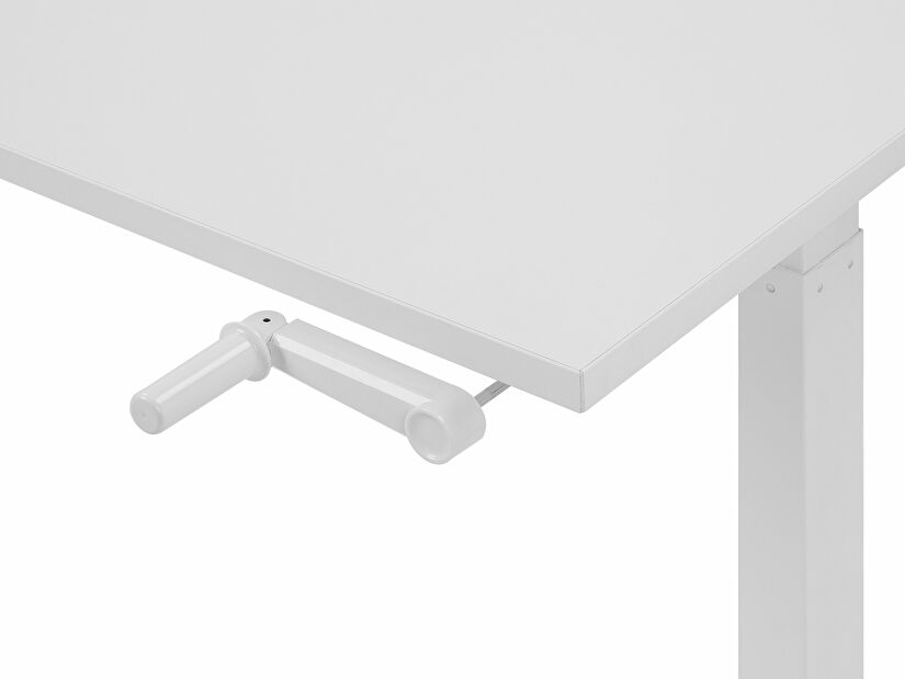 Písací stôl UPPER II (130 x 72 cm) (MDF) (biela) (manuálne nastaviteľný)