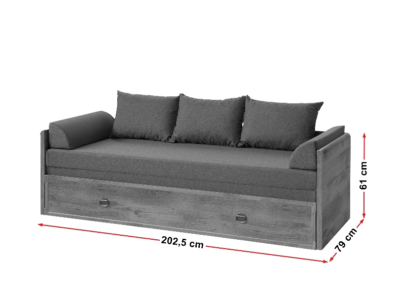 Rozkladacia posteľ 80 až 160 cm BRW INDIANA JLOZ 80/160 (Dub sutter)