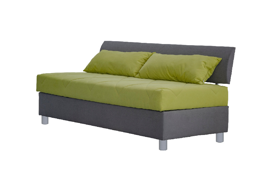 Jednolôžková posteľ (váľanda) 90 cm Blanár Roman (sivá + zelená) (s matracom z HR peny) (s úložným priestorom)