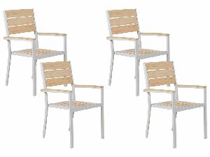 Set 4 ks záhradných stoličiek Praza (svetlé drevo)