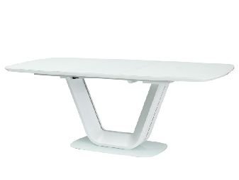 Rozkladací jedálenský stôl 140-200 cm Amanda (biela + biela) (pre 8 a viac osôb)