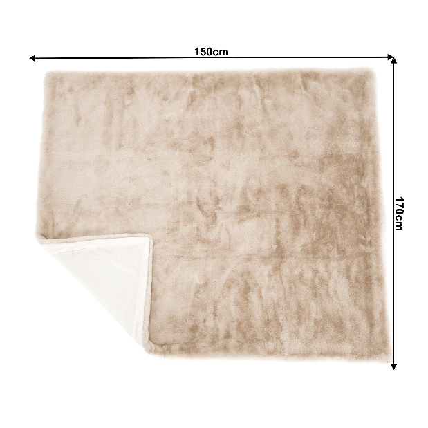 Kožušinová deka 150x180 cm Rarea New (béžová)