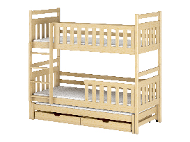 Detská posteľ 90 x 200 cm KRISTY (s roštom a úl. priestorom) (borovica)