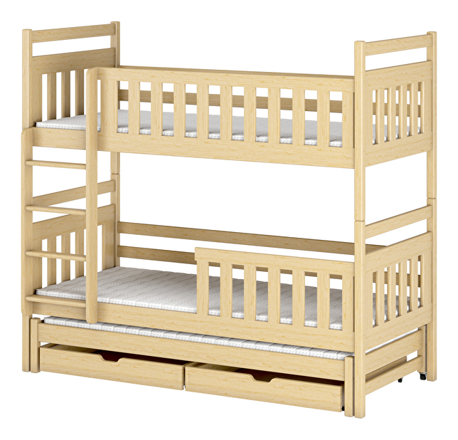 Detská posteľ 80 x 180 cm KRISTY (s roštom a úl. priestorom) (borovica)