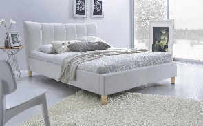 Manželská posteľ 160 cm Sherill (biela) (s roštom)