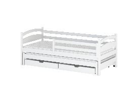 Detská posteľ 90 x 190 cm Tiana (s roštom a úl. priestorom) (biela)