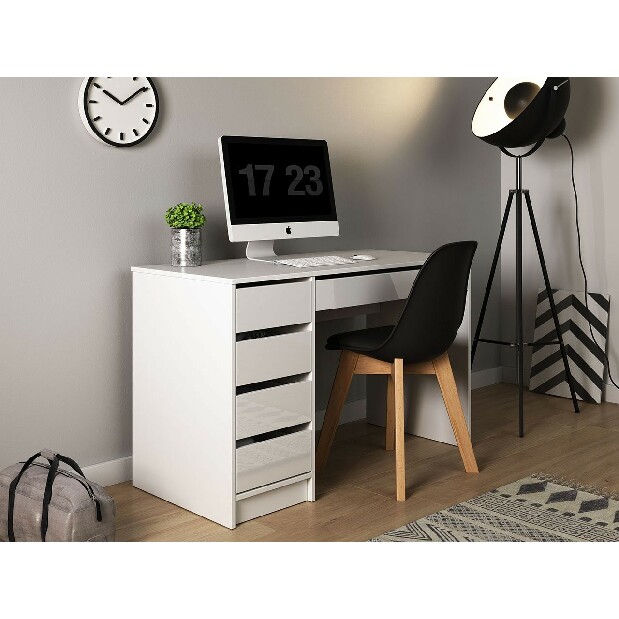 PC stolík Heranor (biela + biely lesk)