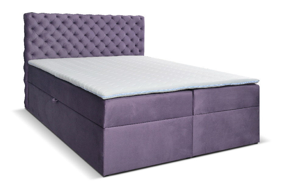 Kontinentálna posteľ 140 cm Orimis (fialová)